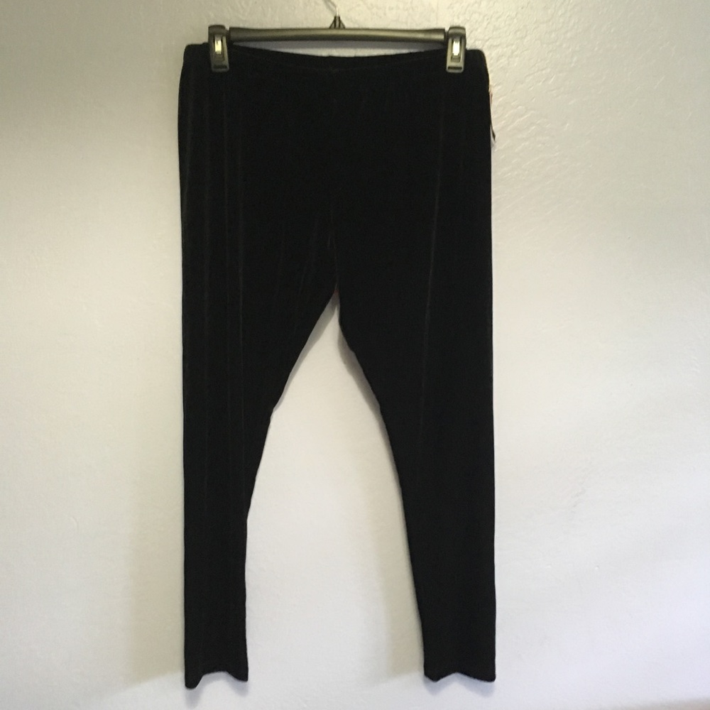 Black velvet pants